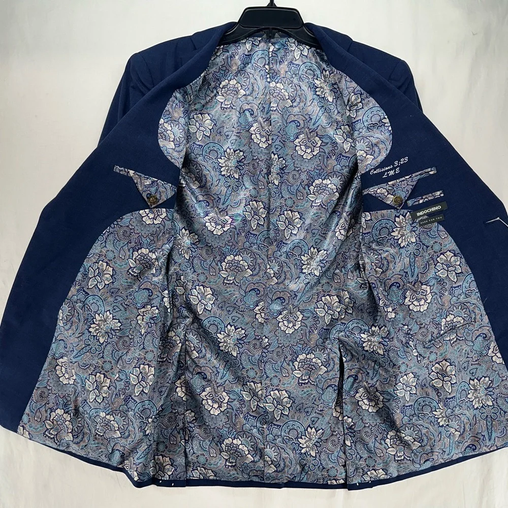 INDOCHINO Mens Solid Blue WOOL Sport Coat‎ Suit Jacket Blazer NEW NWT 36